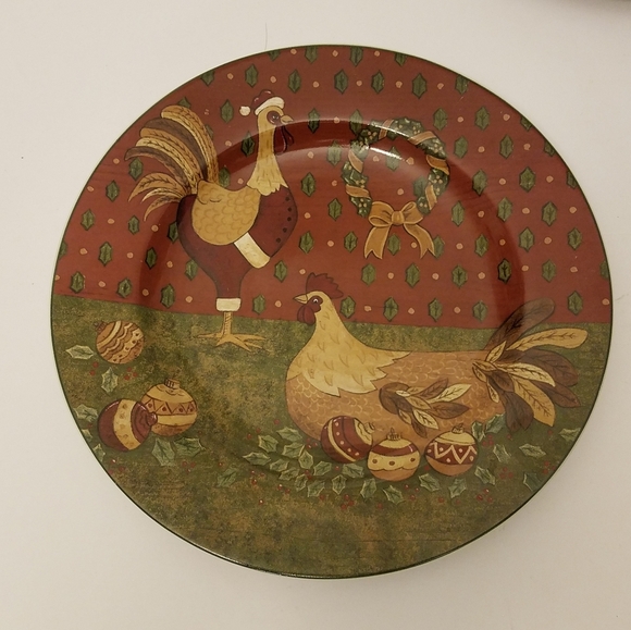 Set of 3 Warren Kimble Holiday Plates Cat Chicken Santa Oneida Sakura - Picture 4 of 9